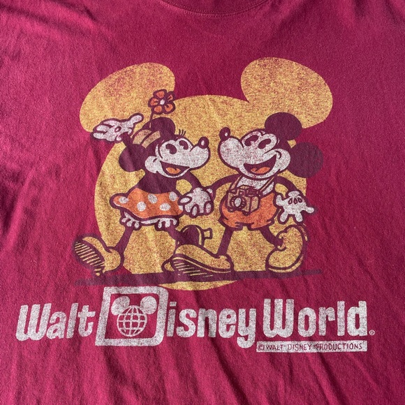 Disney Parks Walt Disney World Retro Logo Mickey & Minnie Mouse Tshirt Size XL - Picture 4 of 4